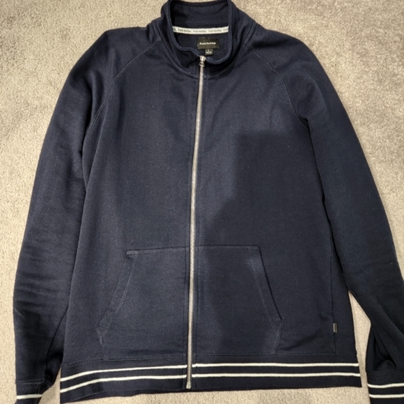 Men's Frank & Oak Navy Zip-up Cardigan Sweater Size Large- Excellent Condition - Picture 2 of 8